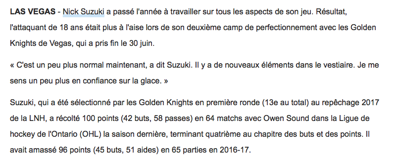 Nick Suzuki sera un HABS dès cette année.