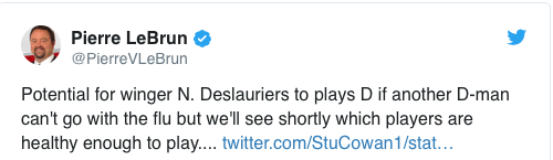 Nicolas Deslauriers était prêt à jouer en DÉFENSIVE!!!!!!!