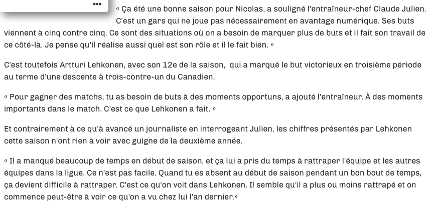  Nicolas est CONTENT CONTENT...de voir Rasmus Dahlin s'éloigner....