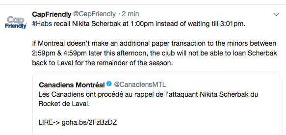 Nikita Scherbak à Montréal pour le reste de l'année?
