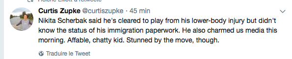 Nikita Scherbak est déjà en train de​ CHARMER les journalistes de Los Angeles...
