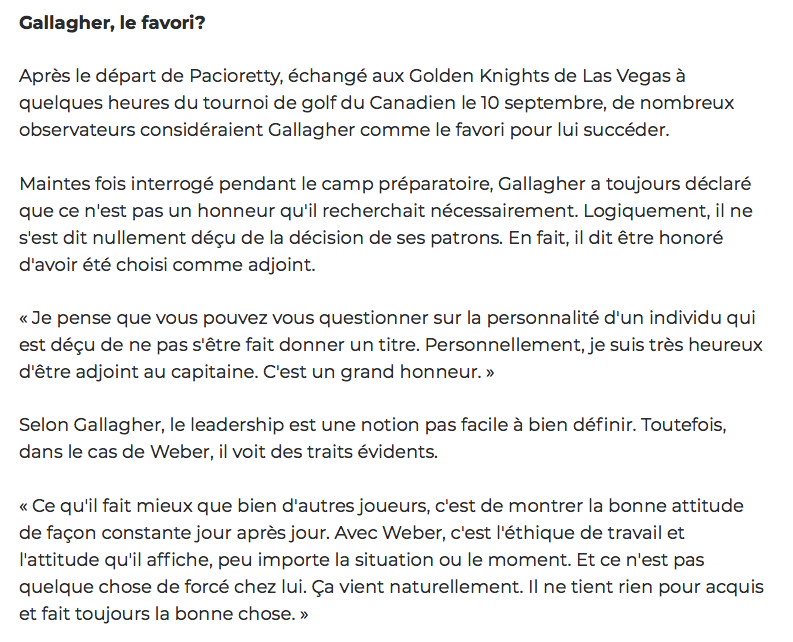 Normal que Shea Weber est le choix de Vincent Damphousse..