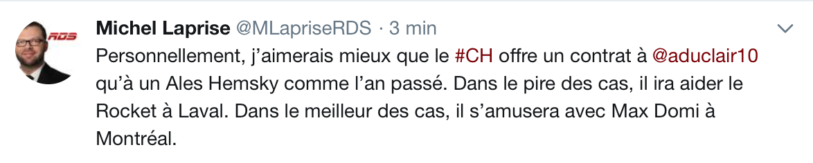 On a échangé Alex Galchenyuk, à cause de problèmes, ET...