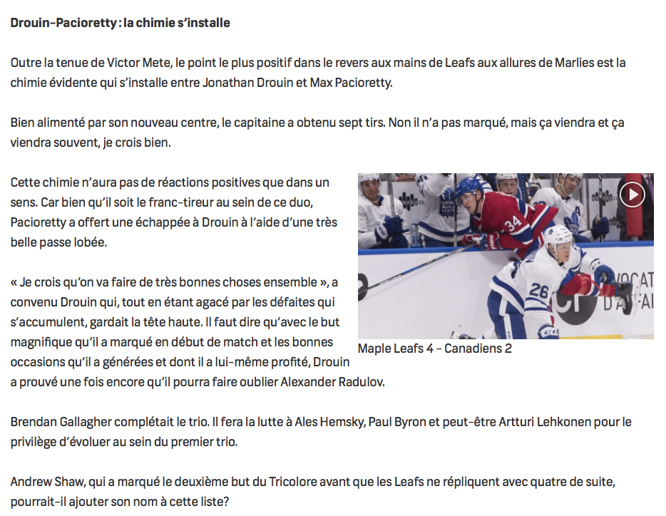 On a jamais vu François Gagnon RAMASSSER le CH de cette façon..