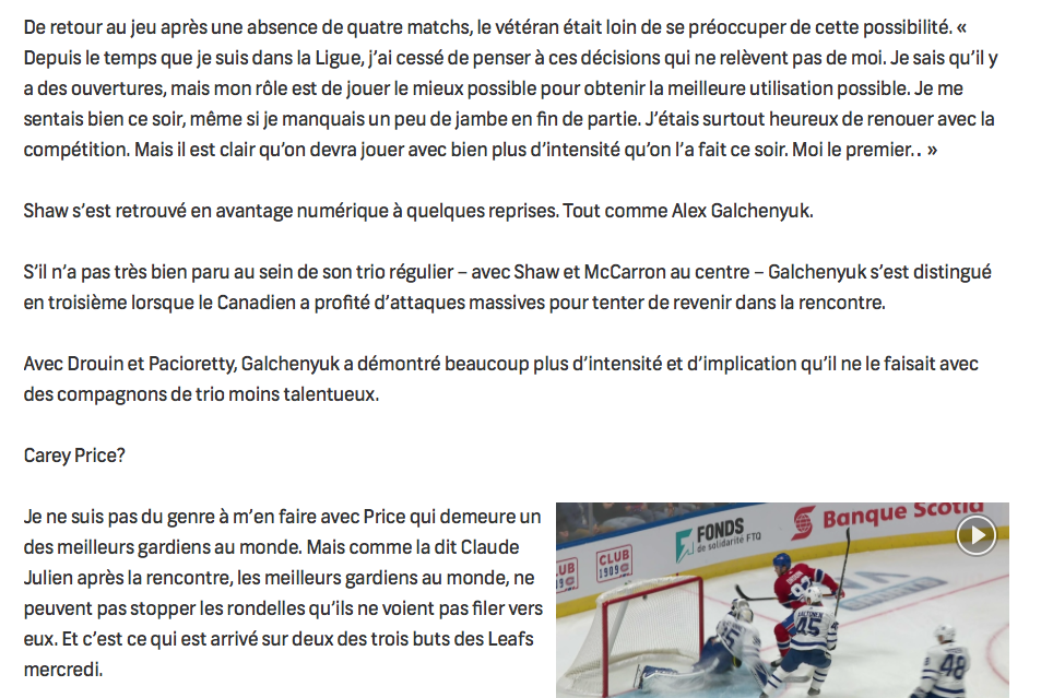 On a jamais vu François Gagnon RAMASSSER le CH de cette façon..