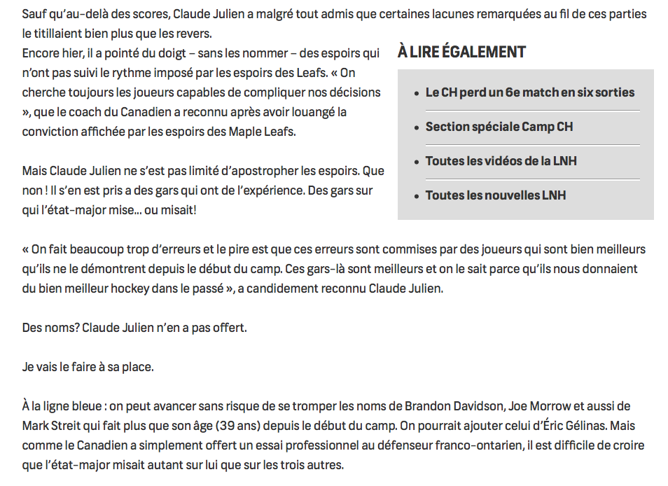 On a jamais vu François Gagnon RAMASSSER le CH de cette façon..
