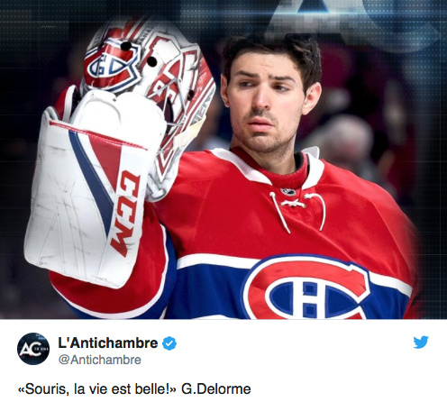  On ADORE...Quand Gilbert Delorme NIAISE Carey Price...