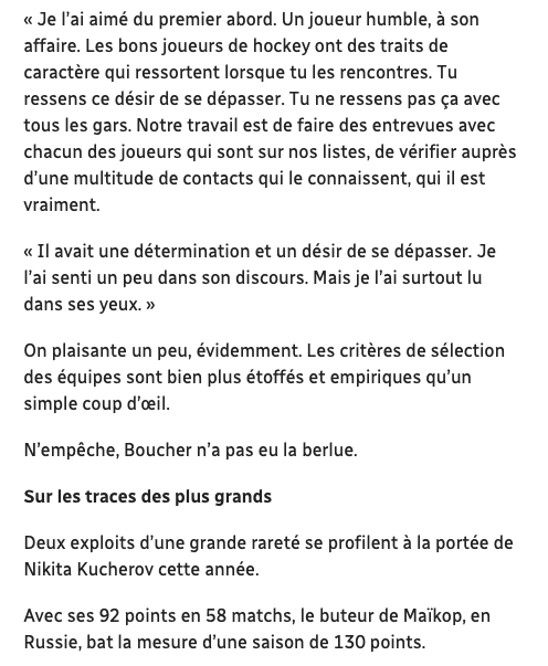 On aurait rêvé...Que Trevor Timmins ait ce FLAIR...