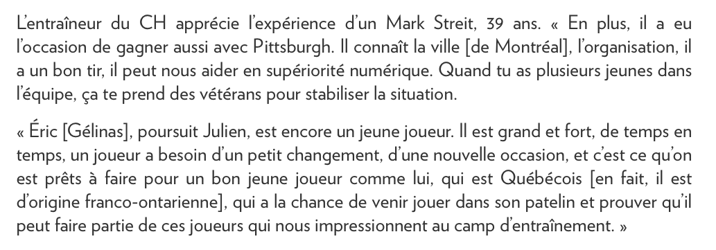 On avait posé la même question à Claude Julien sur le jeu de transition à Boston.