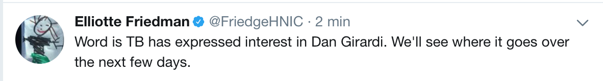 On connait une autre équipe intéressé à DAN GIRARDI...