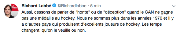 On espère que Richard Labbé n'est pas sérieux...