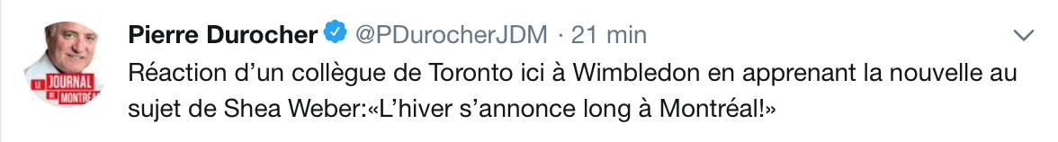 On se fout déjà de notre GUEULE à Toronto...