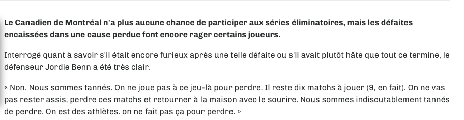 On se rapproche de Rasmus..Et on FRAGILISE de plus en plus le poste de Marc Bergevin..