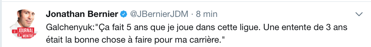 On sent que Alex Galchenyuk voudrait être ailleurs...