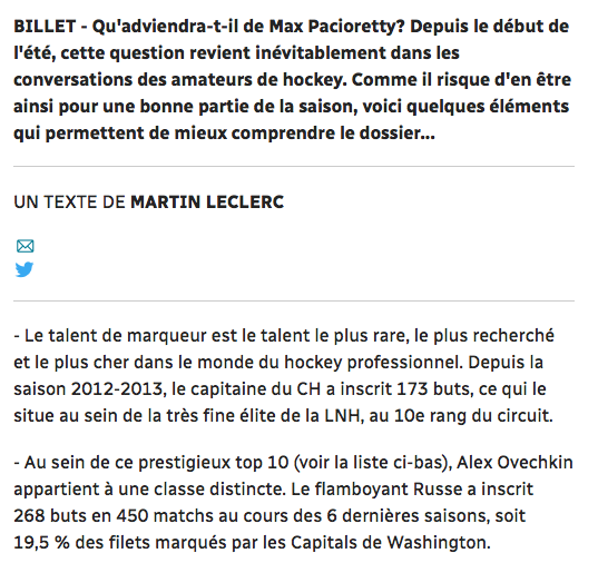 On sent que Pat Brisson..Ne va pas aimer l'article de Martin Leclerc...