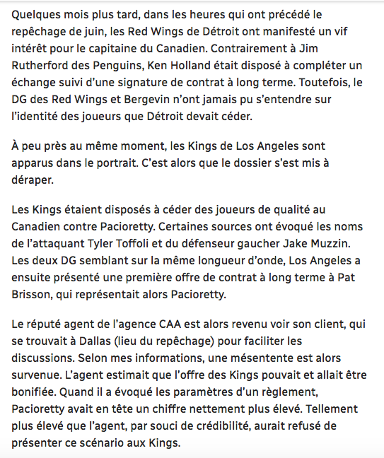 On sent que Pat Brisson..Ne va pas aimer l'article de Martin Leclerc...