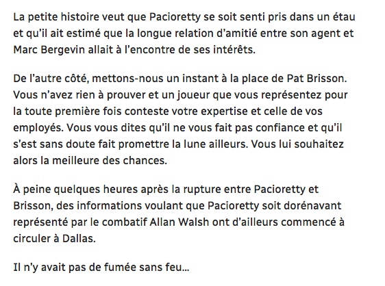 On sent que Pat Brisson..Ne va pas aimer l'article de Martin Leclerc...