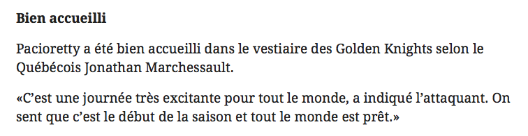 On va RIRE en TA...Quand les joueurs des Golden Knights vont se rendre compte..