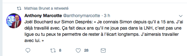 On vient de comprendre pourquoi Simon Després fait languir le ROCKET...