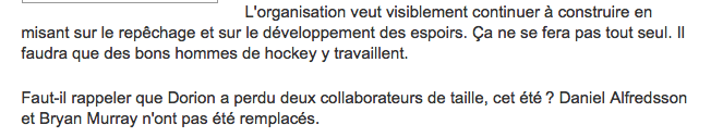 OUCH!!!! Pierre Dorion VISE le CH!!!