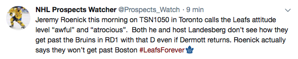 OUCH...Jeremy Roenick traite les Leafs...