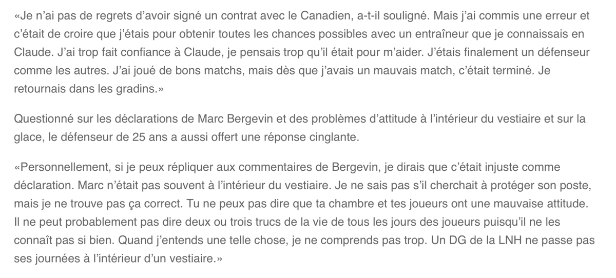 OUCH...Joe Morrow ne se gène pas, pour PLANTER Bergevin et Julien...