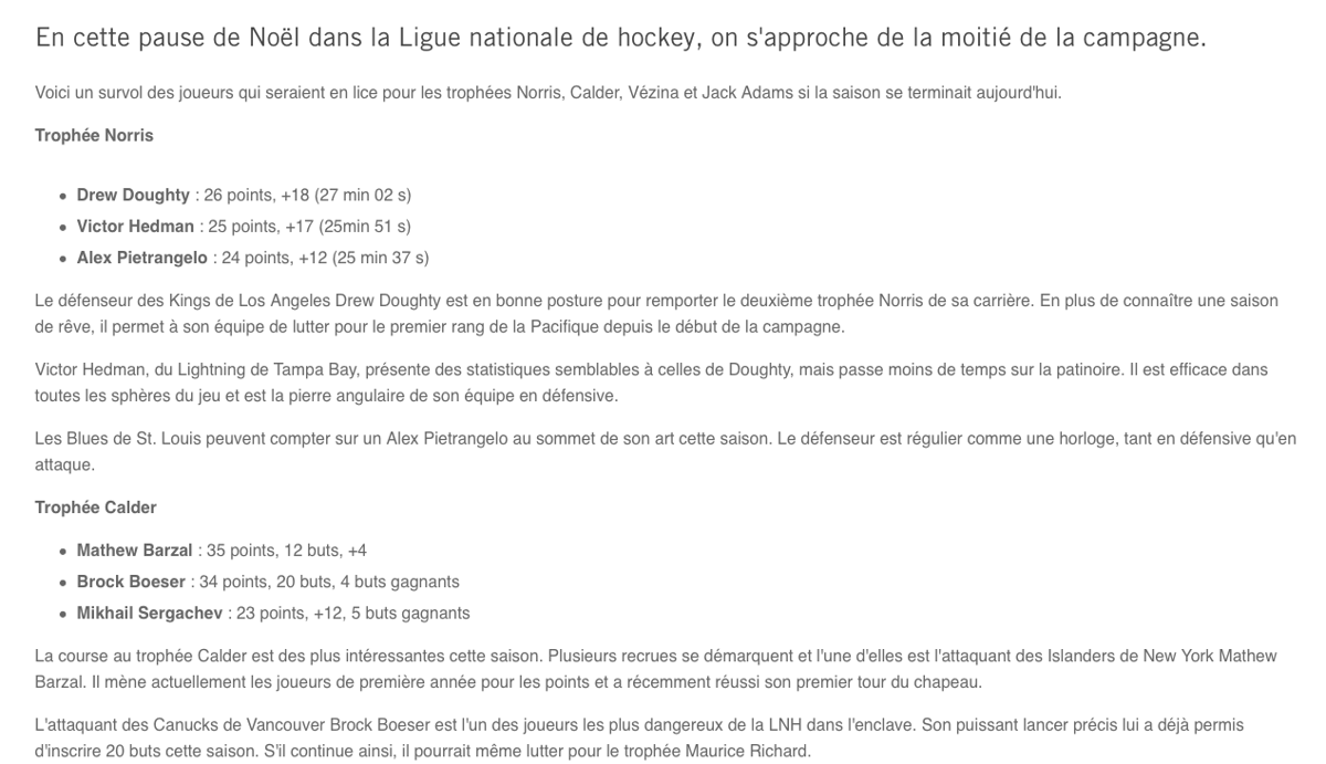 Oui, Mikhail Sergachev est le 3e prétendant...