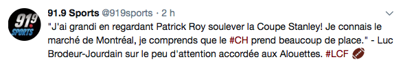 OUIN...C'est pas juste à cause du CH, que tout le monde se sacre BEN...