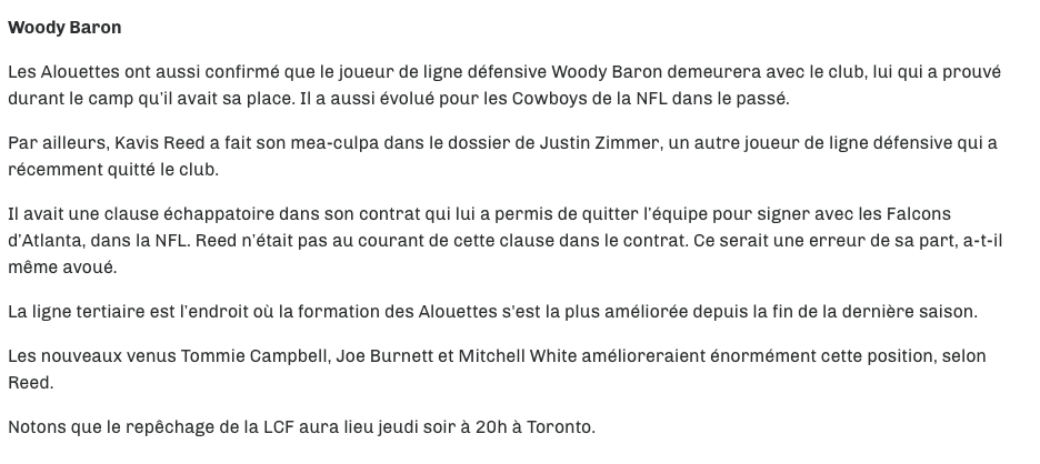 OYÉ!!!! OYÉ!!!! Le CH va-t-il faire comme les Alouettes...