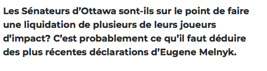 PARFAIT pour le retour des Nordiques..
