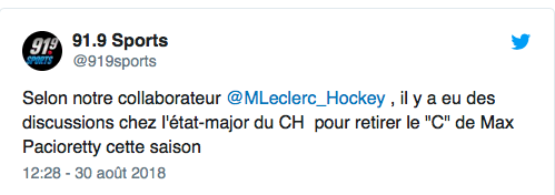 Pas pour rien que Pacioretty se tenait près du GROS C GÉANT à son tournoi de golf.