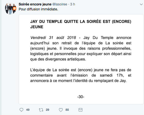 PATCH..Devrait faire comme JAY du TEMPLE..