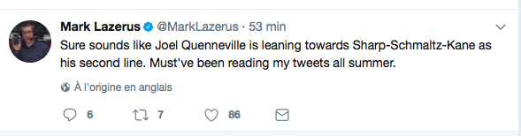 Patrick Kane doit être en TA..