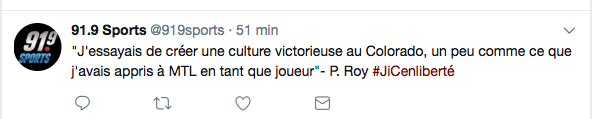 Patrick Roy est TELLEMENT FRAIS...