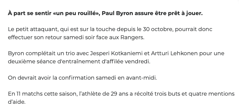 Paul Byron....Le HÉROS...