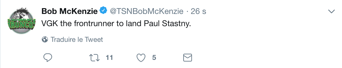 Paul Stastny avec les Golden Knights !!!