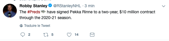 Pekka Rinne signe une prolongation de contrat!!!!