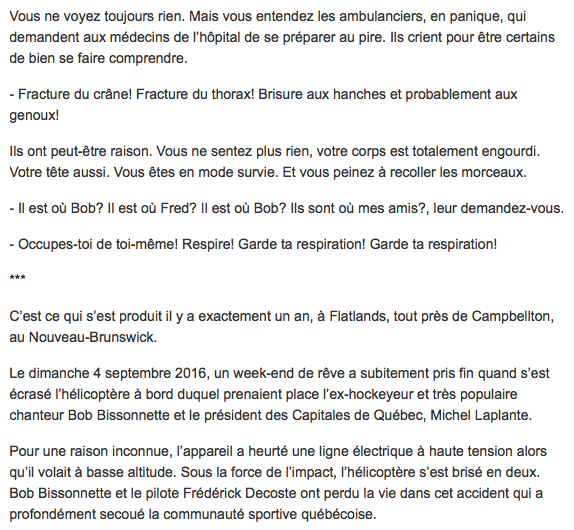 Perdre son MEILLEUR AMI dans un accident d'hélicoptère...Passer à deux doigts de la mort...