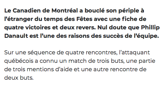 Phil Danault le MVP...Dany Dubé veut lui donner le HART STI...