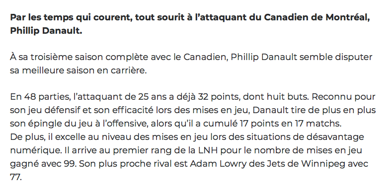 Phil Danault LICHE le CUL de Marc Bergevin!!!!!