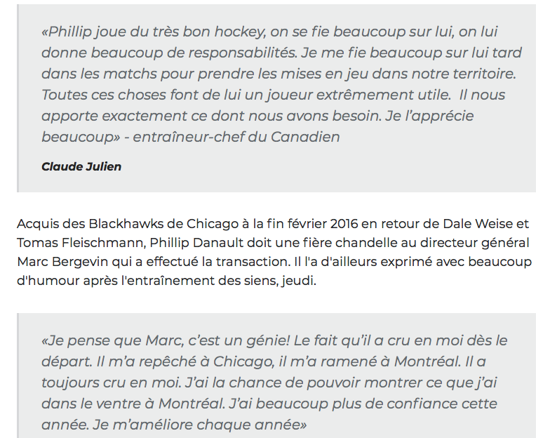 Phil Danault LICHE le CUL de Marc Bergevin!!!!!