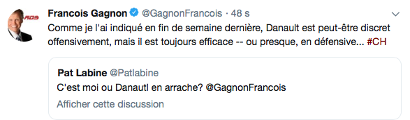 Phil Danault n'arrive plus à tromper les FANS...