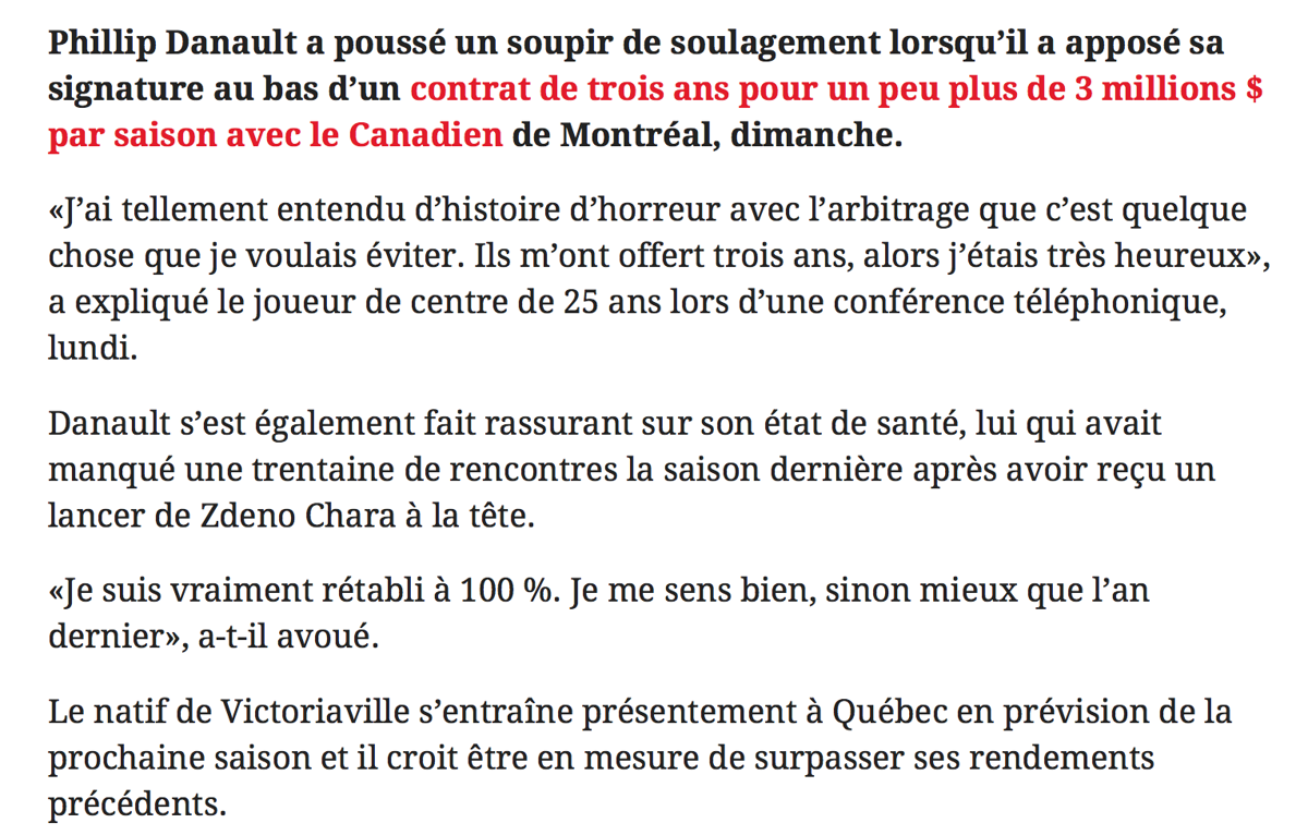 Phillip Danault était tellement stressé...