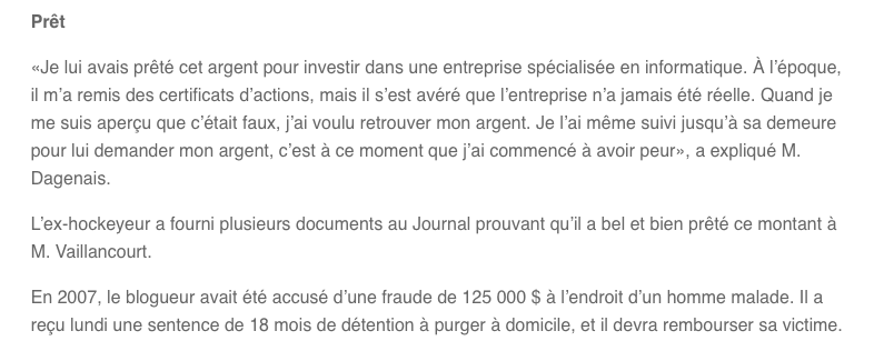 Pierre Dagenais la VICTIME OK...mais....