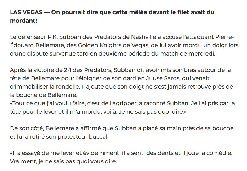 Pierre-Édouard Bellemare traite PK Subban de FAKEUX!!!!!!