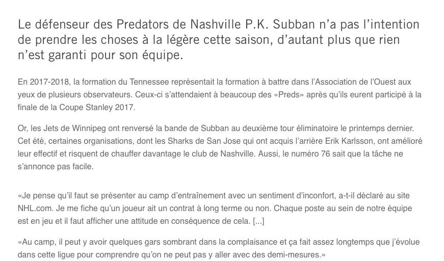 PK Subban et l'ATTITUDE...