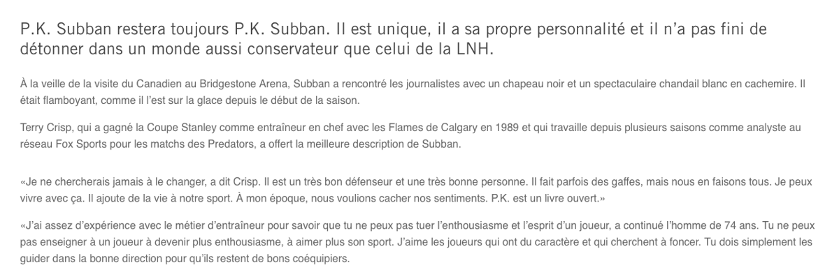 PK...Est tellement aimé à Nashille....Bergevin...DÉTESTÉ à Montréal....
