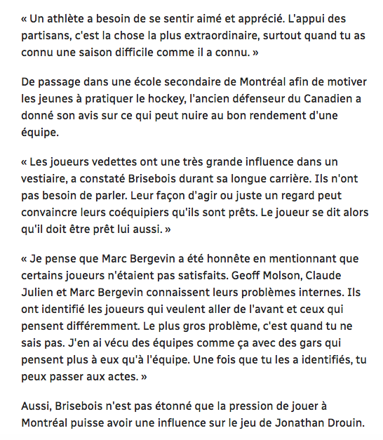 POTRICE BRISEBOIS se compare vraiment à Carey Price...