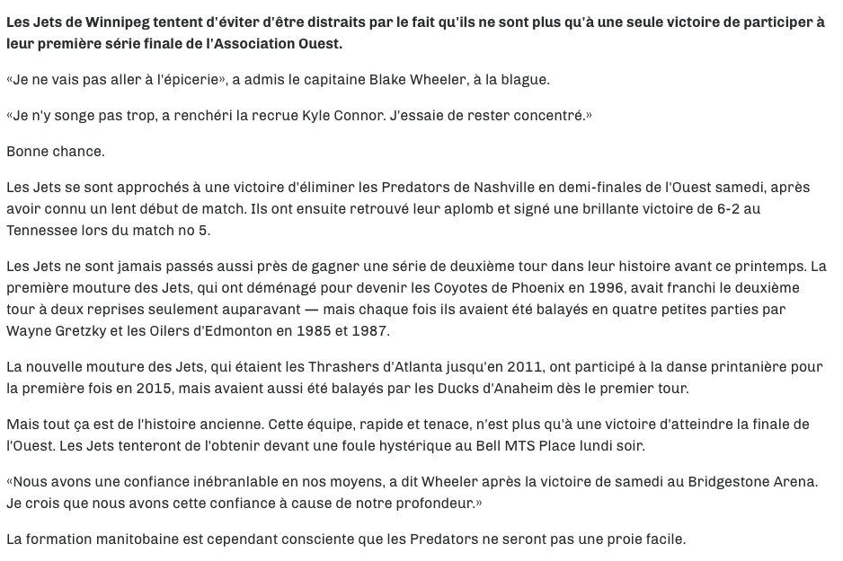 Pour que Bergevin puisse MANOEUVRER la tête tranquille..