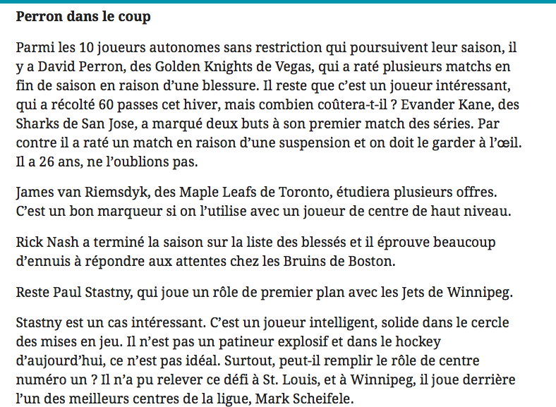 Pour remplacer Max Pacioretty..